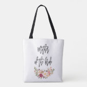 Blush Bloemen Handschrift Moeder van de bruid Tote Bag (Achterkant)