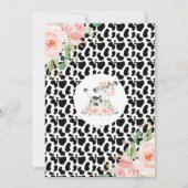 Blush Bloemen Heilige Koe Koe Print 1e Verjaardag Kaart (Achterkant)