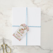 Blush Bloemen Herten Baby shower Bos Doe Verjaarda Cadeaulabel (Met Touw)