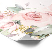 Blush Bloemen High Tea Baby Vrijgezellenfeest Poster (Hoek)