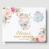 Blush Bloemen High Tea Feest Baby Bruidsmeisje Sho Gastenboek (Voorkant)