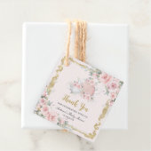  Blush Bloemen High Tea Party Baby shower Bedankjes Labels (In situ)