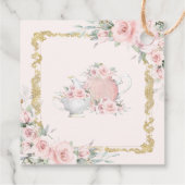  Blush Bloemen High Tea Party Baby shower Bedankjes Labels (Achterkant)
