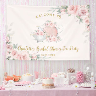 Blush Bloemen High Tea Party Bruids Baby shower Spandoek