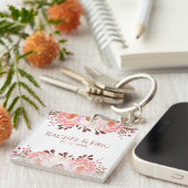 Blush Bloemen Huwelijk Favoriet Acryl Sleutelhange Sleutelhanger (Voorkant Rechts)
