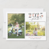 Blush Bloemen Jaar 2 Foto Afstuderen Aankondiging (Voorkant)