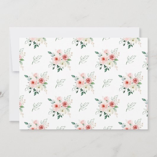 Blush Bloemen Jaar 2 Foto Afstuderen Aankondiging (Achterkant)