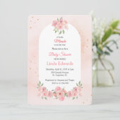 Blush Bloemen Kleine Wonder Baby Shower Kaart (Staand voorkant)