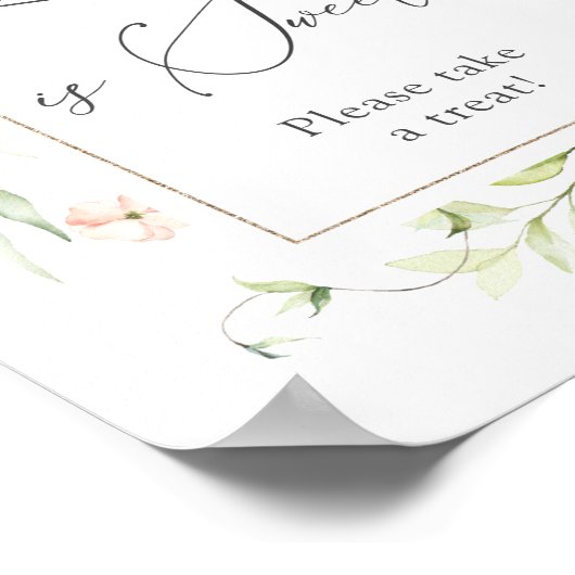 Blush Bloemen Liefde is een Zoete Traktatie Bord Poster (Hoek)