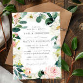 Blush Bloemen Lijst bruiloft Kaart