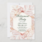 Blush Bloemen Lijst Pensioen Party Kaart (Voorkant)
