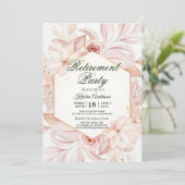 Blush Bloemen Lijst Pensioen Party Kaart (Staand voorkant)