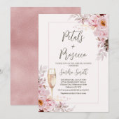 Blush Bloemen Lijst Petals Prosecco Vrijgezellenfe Kaart (Voorkant / Achterkant)