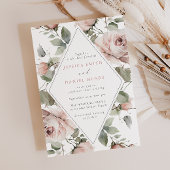 Blush Bloemen Lijst & Sage Wedding Kaart