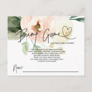 Blush Bloemen Meisje Baby shower Spel Bump Guess Informatiekaartje