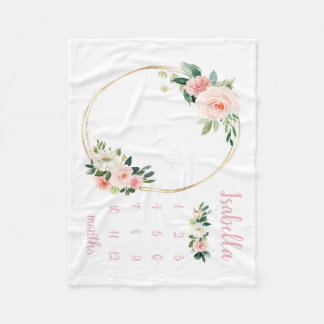 Blush Bloemen Milestone Deken Meisje Maand Deken