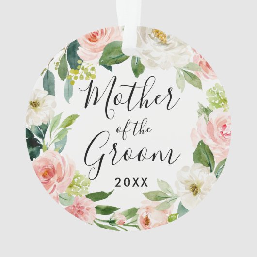 Blush bloemen moeder van de bruidegom ornament (achterkant)