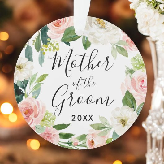 Blush bloemen moeder van de bruidegom ornament
