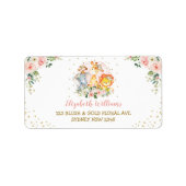  Blush Bloemen Oerwoud Dieren Retouradres Etiket (Voorkant)