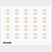 Blush Bloemen Pampas Gras Gedroogde Palm Bruiloft Ronde Sticker (Vel)