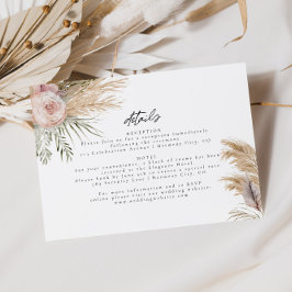 Blush Bloemen Pampas Grass Wedding Details Kaart