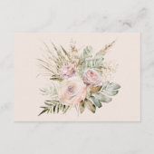 Blush Bloemen Pampas Grass Wedding Details Kaart (Achterkant)