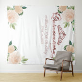 Blush Bloemen Quinceanera Achtergrond Wandkleed (In Situ (horizontaal))