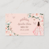 Blush Bloemen Roos Goud Quinceañera Gift Registry Informatiekaartje (Achterkant)