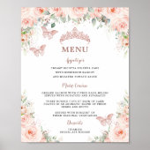 Blush Bloemen Roos Goud Quinceanera Verjaardagsmen Poster (Voorkant)