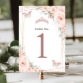 Blush Bloemen Roos Goud Verjaardag Quinceanera Kaart