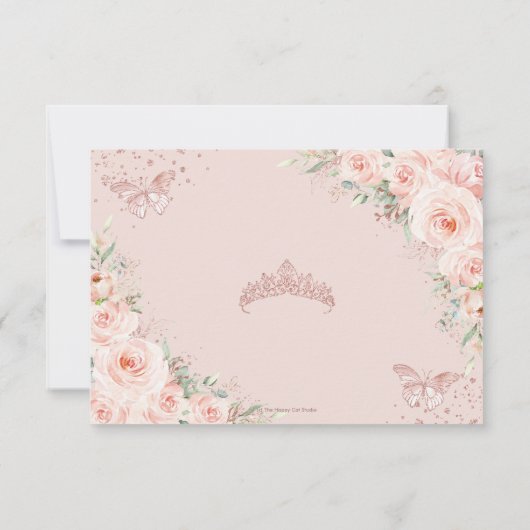 Blush Bloemen Roos Quinceanera Sweet 16 Calendar Save The Date (Achterkant)