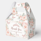 Blush Bloemen Roos Vlinders Quince XV Verjaardag Bedankdoosjes (Achterkant)