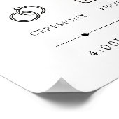 Blush bloemen, roze bloemen, bruiloft tijdlijn poster (Hoek)