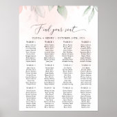 Blush Bloemen, Roze Bloemen, Bruiloft Zitkaarten Poster (Voorkant)