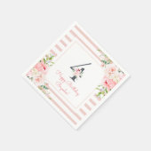 Blush Bloemen Roze Streep 4e Verjaardagsfeest Servet (Hoek)