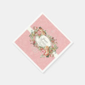 Blush Bloemen Rozen w Script Verjaardagsfeest Servet (Hoek)