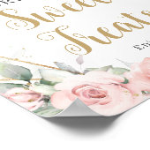 Blush Bloemen Salie Groene Quinceanera Zoete trakt Poster (Hoek)