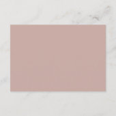 Blush bloemen & stoffige roze bruiloft details informatiekaartje (Achterkant)