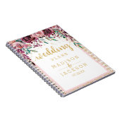 Blush Bloemen Strepen & Gouden Bruiloft Planner Notitieboek (Rechterzijde)