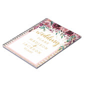 Blush Bloemen Strepen & Gouden Bruiloft Planner Notitieboek (Linkerzijde)