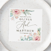 Blush bloemen succulent bruiloft | Desert Botanica Servet