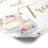 Blush Bloemen Tea Party Snoepjes & Beats Bruids Ba Poster (Hoek)