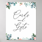 Blush Bloemen Theetijd Kaarten en Cadeaus Bord Poster (Voorkant)