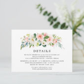 Blush Bloemen | Trouwdetails kaart (Staand voorkant)