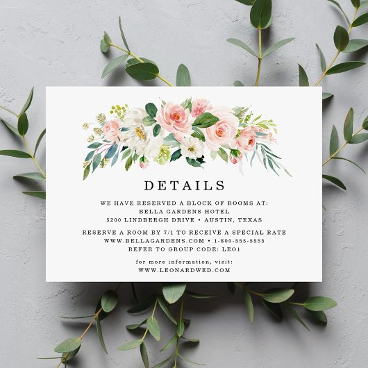 Blush Bloemen | Trouwdetails kaart