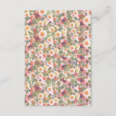 Blush Bloemen Trouwdetails Kaart (Achterkant)