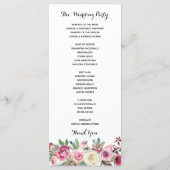 Blush Bloemen Trouwprogramma Programmakaart (Achterkant)