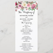 Blush Bloemen Trouwprogramma Programmakaart (Voorkant)