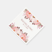 Blush Bloemen Trouwservet met aangepaste namen Servet (Hoek)