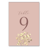 Blush Bloemen Trouwtafel Tafelnummer (Achterkant)